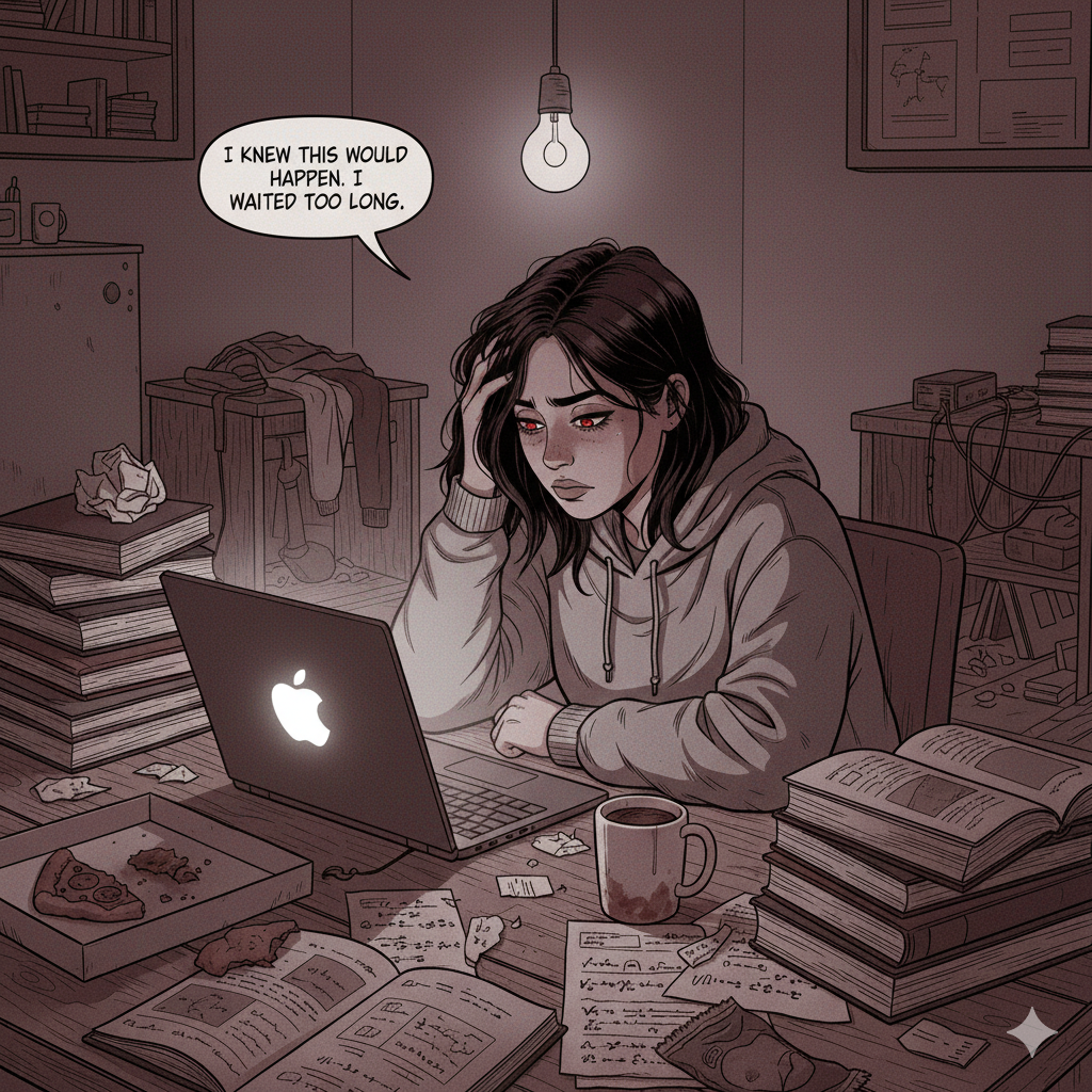 Student using a pomodoro timer and focus timer app to start studying